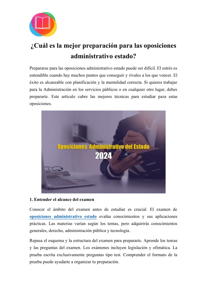 PPT - ¿Cuál es la mejor preparación para las oposiciones administrativo estado PowerPoint Presentation - ID:14215650